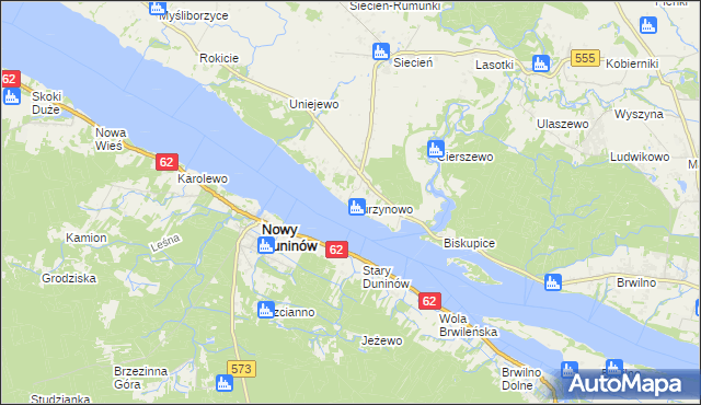 mapa Murzynowo gmina Brudzeń Duży, Murzynowo gmina Brudzeń Duży na mapie Targeo