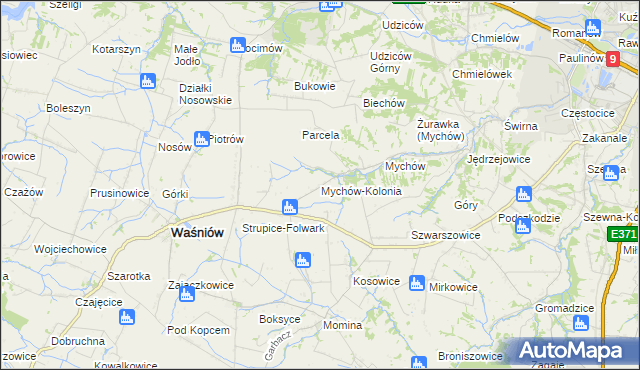 mapa Mychów-Kolonia, Mychów-Kolonia na mapie Targeo