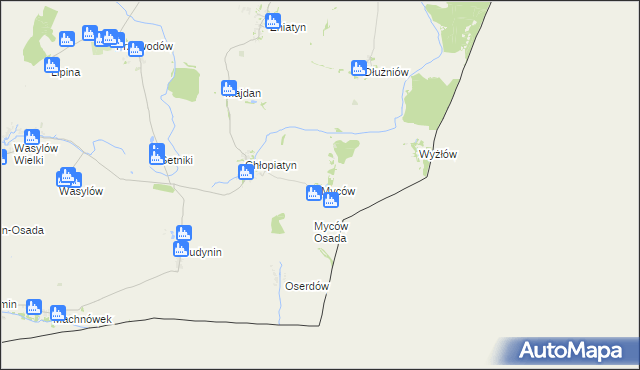 mapa Myców, Myców na mapie Targeo