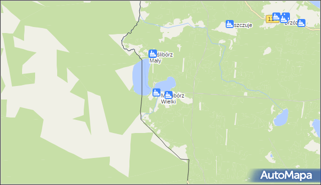 mapa Myślibórz Wielki, Myślibórz Wielki na mapie Targeo