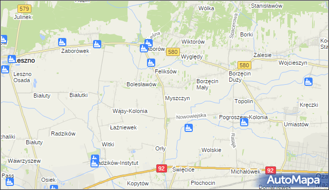 mapa Myszczyn, Myszczyn na mapie Targeo