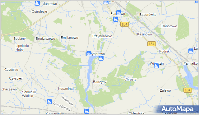 mapa Myszkowo gmina Szamotuły, Myszkowo gmina Szamotuły na mapie Targeo