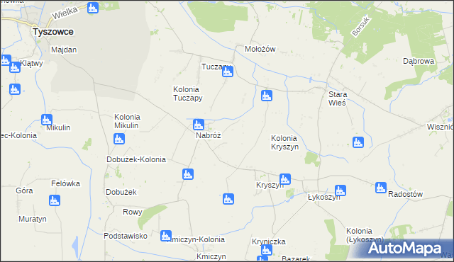 mapa Nabróż-Kolonia, Nabróż-Kolonia na mapie Targeo