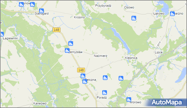 mapa Naćmierz, Naćmierz na mapie Targeo