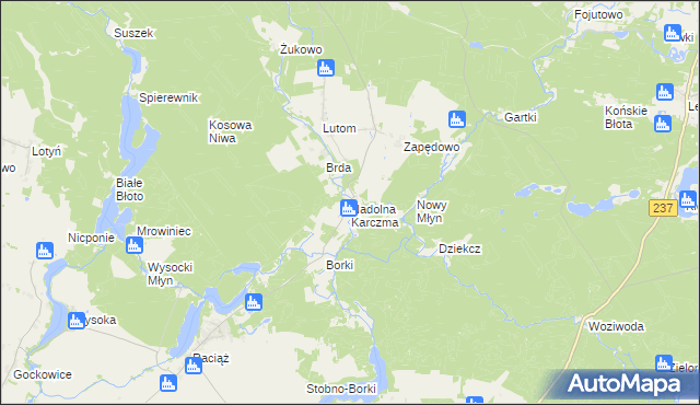 mapa Nadolna Karczma, Nadolna Karczma na mapie Targeo