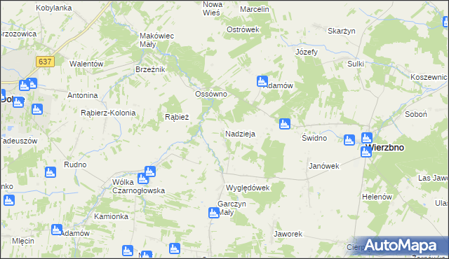 mapa Nadzieja gmina Wierzbno, Nadzieja gmina Wierzbno na mapie Targeo