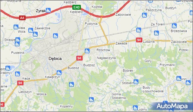 mapa Nagawczyna, Nagawczyna na mapie Targeo