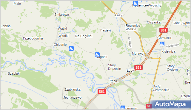 mapa Nagórki gmina Piątnica, Nagórki gmina Piątnica na mapie Targeo