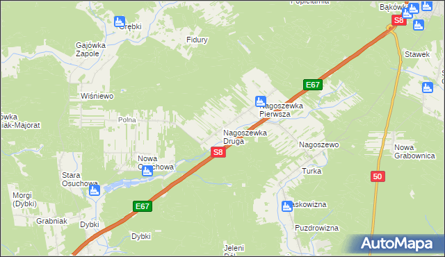 mapa Nagoszewka Druga, Nagoszewka Druga na mapie Targeo