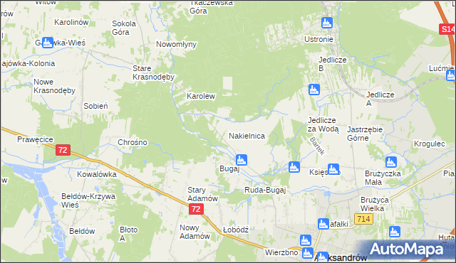 mapa Nakielnica, Nakielnica na mapie Targeo