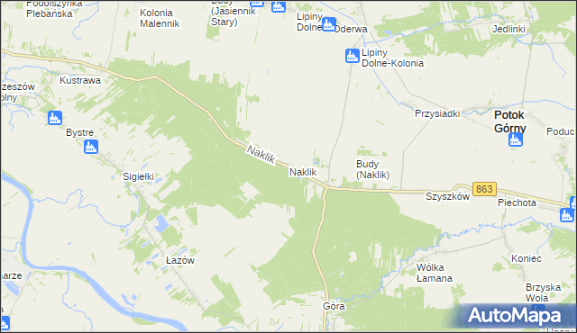 mapa Naklik, Naklik na mapie Targeo