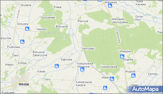 mapa Namysłaki, Namysłaki na mapie Targeo