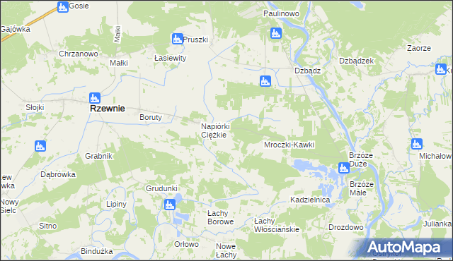 mapa Napiórki Butne, Napiórki Butne na mapie Targeo