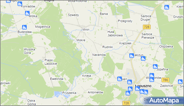 mapa Naramów, Naramów na mapie Targeo