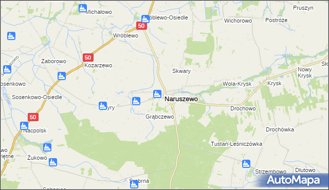 mapa Naruszewo, Naruszewo na mapie Targeo