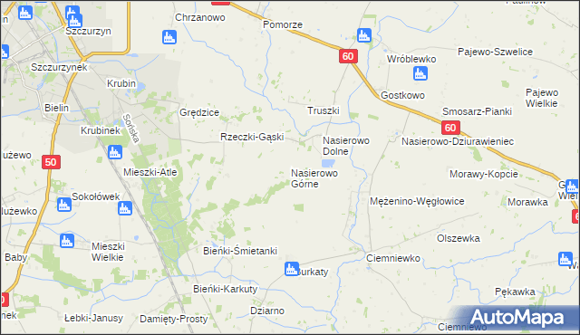 mapa Nasierowo Górne, Nasierowo Górne na mapie Targeo