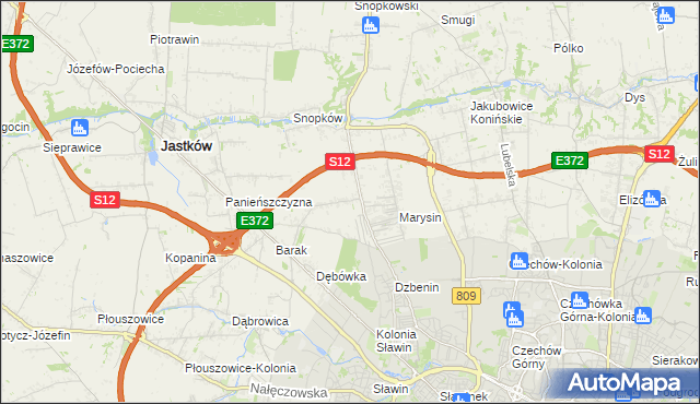 mapa Natalin gmina Jastków, Natalin gmina Jastków na mapie Targeo