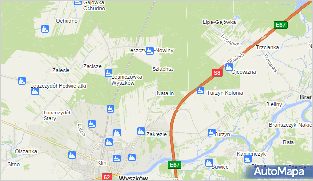 mapa Natalin gmina Wyszków, Natalin gmina Wyszków na mapie Targeo