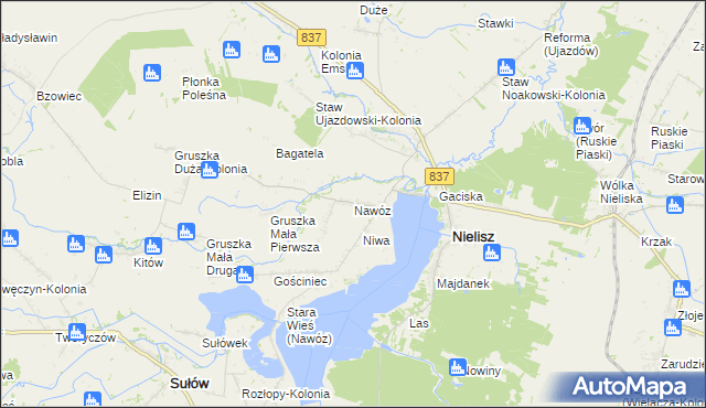 mapa Nawóz, Nawóz na mapie Targeo