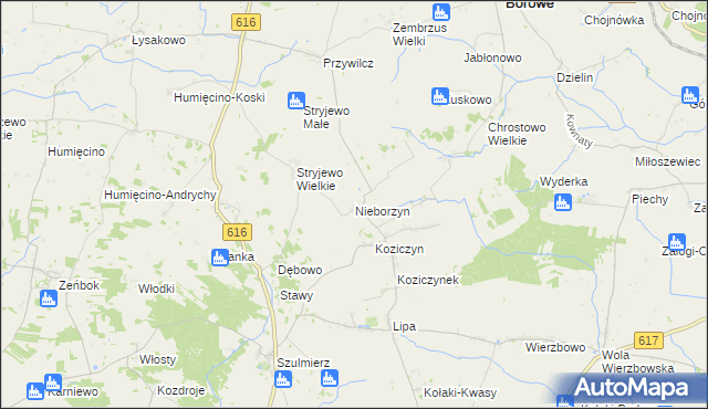 mapa Nieborzyn gmina Grudusk, Nieborzyn gmina Grudusk na mapie Targeo