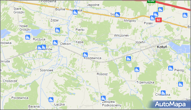 mapa Niechnabrz, Niechnabrz na mapie Targeo