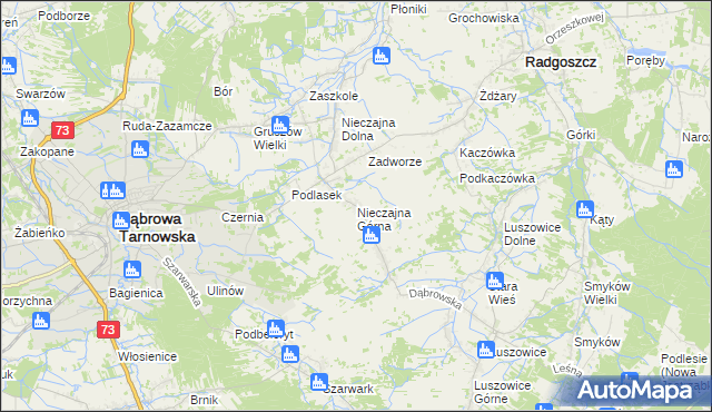 mapa Nieczajna Górna, Nieczajna Górna na mapie Targeo