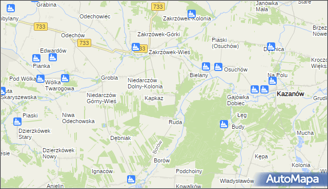 mapa Niedarczów Dolny-Wieś, Niedarczów Dolny-Wieś na mapie Targeo