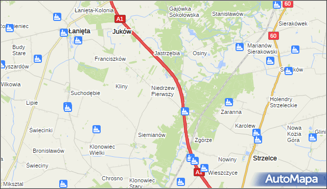 mapa Niedrzew Drugi, Niedrzew Drugi na mapie Targeo