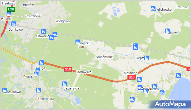 mapa Niedźwiedź gmina Kobylanka, Niedźwiedź gmina Kobylanka na mapie Targeo