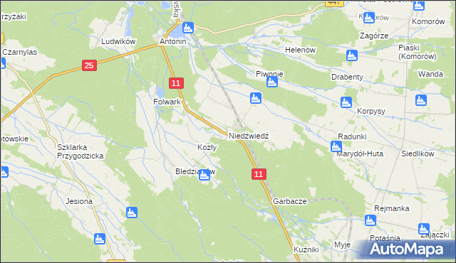 mapa Niedźwiedź gmina Ostrzeszów, Niedźwiedź gmina Ostrzeszów na mapie Targeo