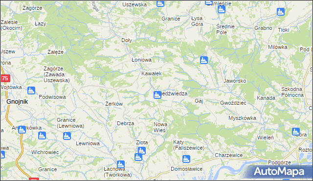 mapa Niedźwiedza, Niedźwiedza na mapie Targeo