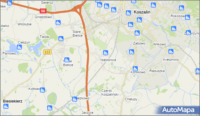 mapa Niekłonice, Niekłonice na mapie Targeo