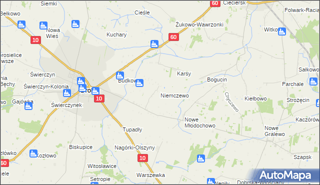 mapa Niemczewo gmina Drobin, Niemczewo gmina Drobin na mapie Targeo