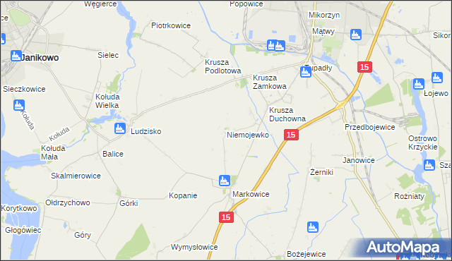 mapa Niemojewko, Niemojewko na mapie Targeo