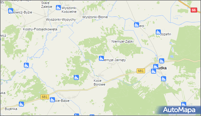 mapa Niemyje-Jarnąty, Niemyje-Jarnąty na mapie Targeo