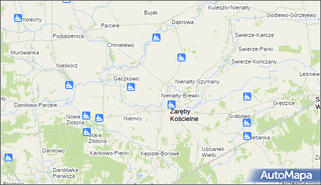 mapa Nienałty-Brewki, Nienałty-Brewki na mapie Targeo