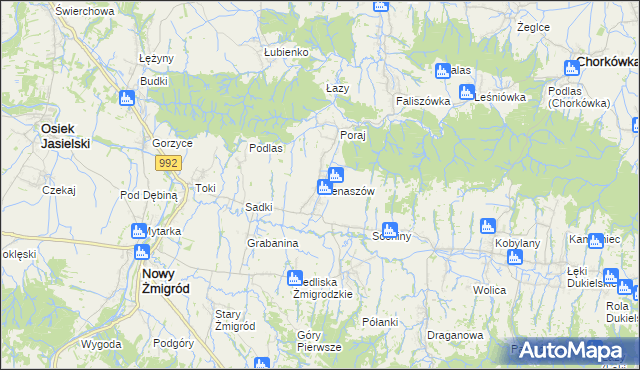 mapa Nienaszów, Nienaszów na mapie Targeo