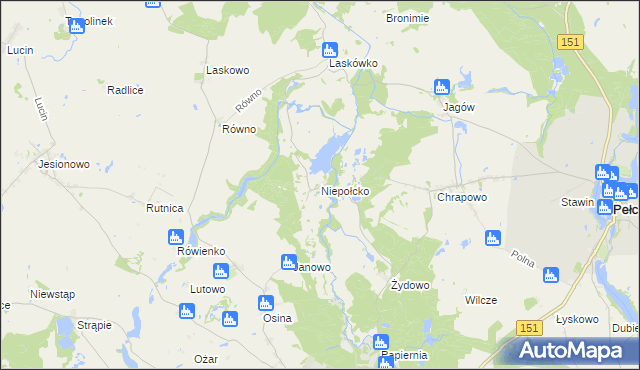 mapa Niepołcko, Niepołcko na mapie Targeo