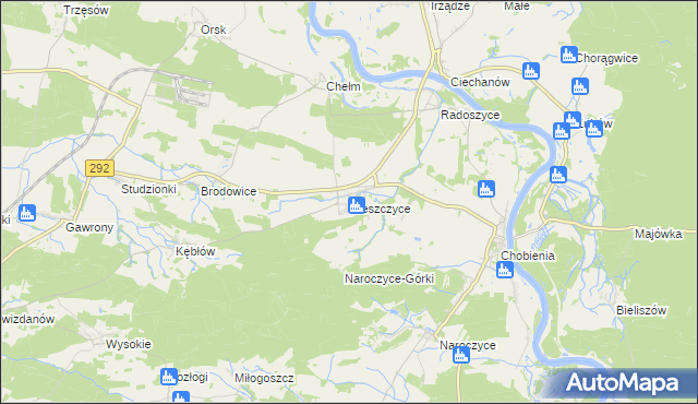 mapa Nieszczyce, Nieszczyce na mapie Targeo