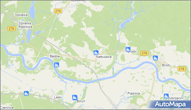 mapa Nietkowice, Nietkowice na mapie Targeo