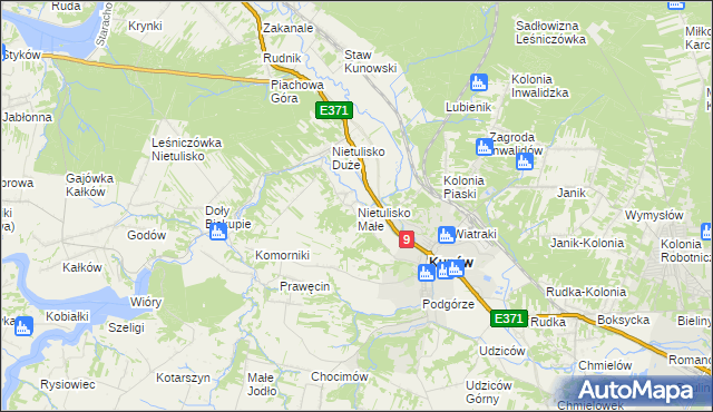 mapa Nietulisko Małe, Nietulisko Małe na mapie Targeo