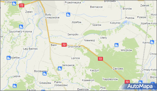 mapa Niewiesz-Kolonia, Niewiesz-Kolonia na mapie Targeo