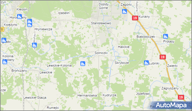 mapa Niewodnica Nargilewska, Niewodnica Nargilewska na mapie Targeo