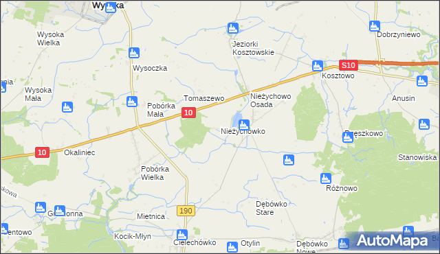 mapa Nieżychówko, Nieżychówko na mapie Targeo