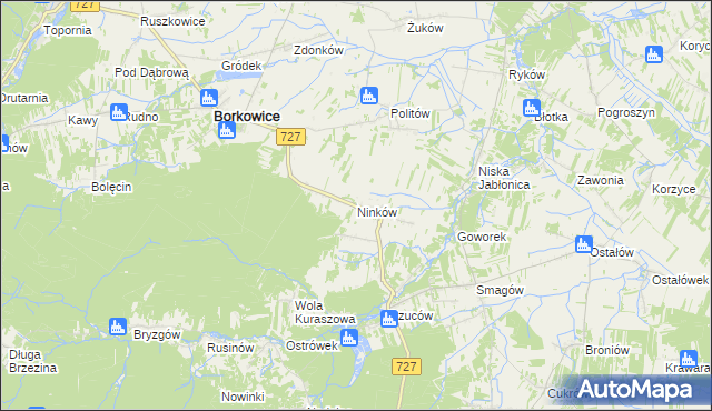 mapa Ninków, Ninków na mapie Targeo