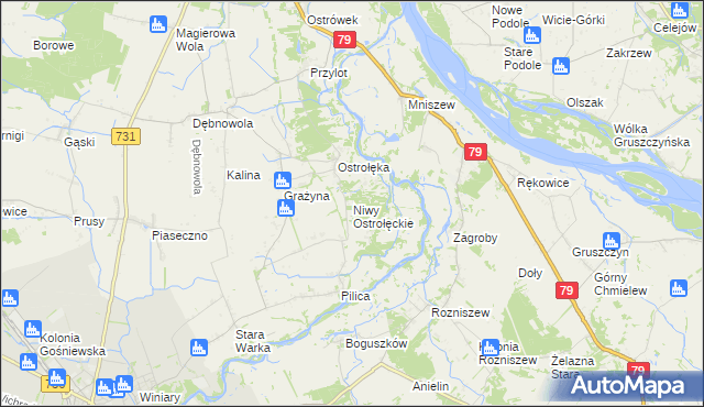 mapa Niwy Ostrołęckie, Niwy Ostrołęckie na mapie Targeo