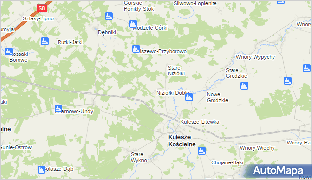 mapa Niziołki-Dobki, Niziołki-Dobki na mapie Targeo