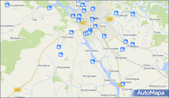 mapa Nochówko, Nochówko na mapie Targeo