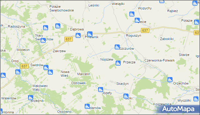 mapa Nojszew, Nojszew na mapie Targeo