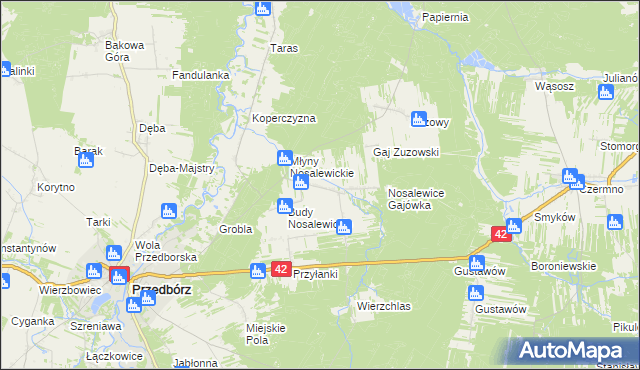 mapa Nosalewice, Nosalewice na mapie Targeo